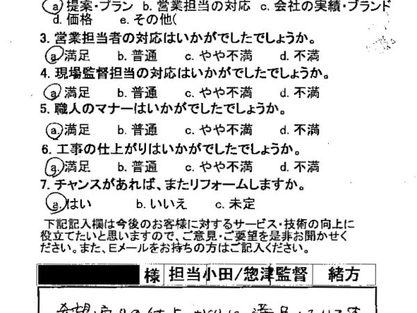 希望通りの仕上がりに満足しています。