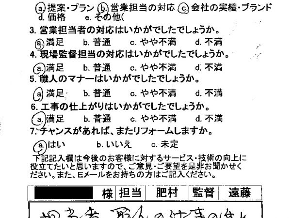 仕事の進め方が非常にすばらしいものがありました。