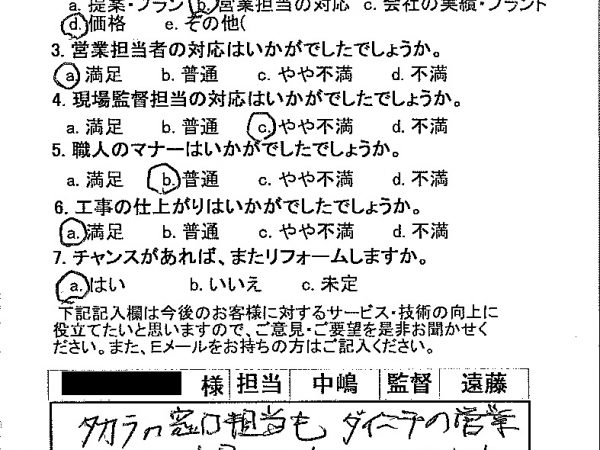 親切でていねいな対応で良かったと思います。